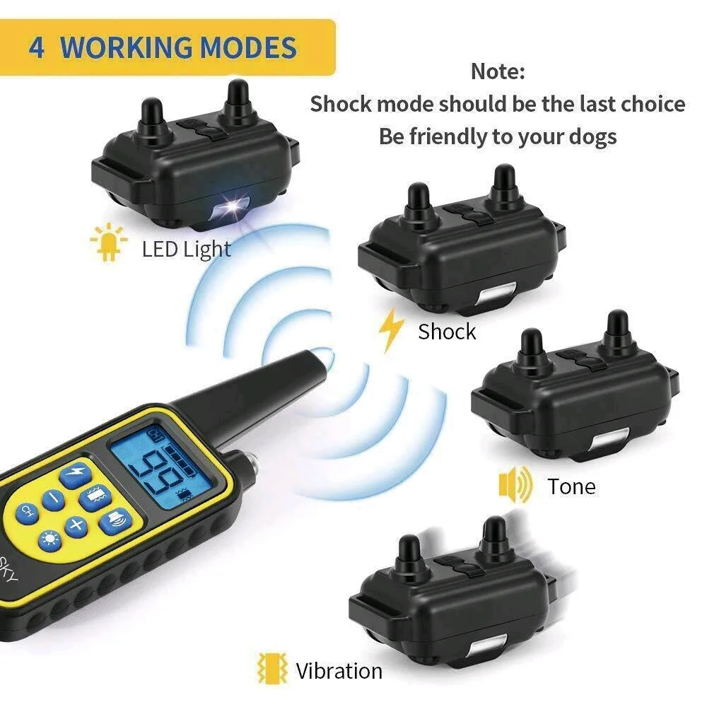 Тренировочный ошейник для собак ЖК антилай с пультом дистанционного управления