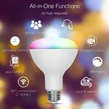 E26/E27/B22 Светодиодный смарт WiFi Голосовое управление RGB Энергосберегающая лампа Светодиодная Регулируемая разноцветная маленькие умные лампочки Совместимость Alexa Google