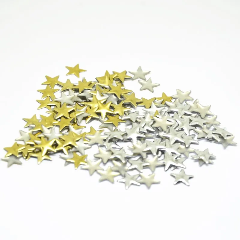 200 шт. 10*10 мм золотые и серебряные гвоздики в форме звезды с горячей фиксацией