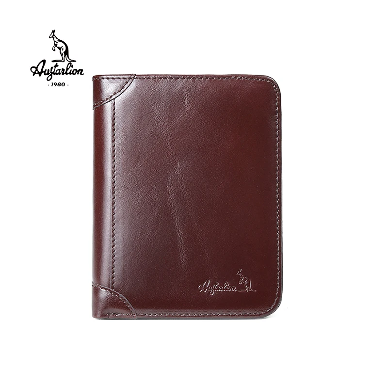 2020 маленький мужской кошелек масло воск натуральная кожа кошельки черные и