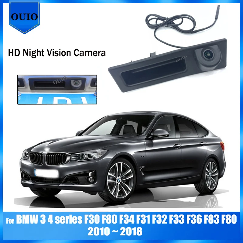 

HD Backup Rear camera | For BMW 3 4 series F30 F80 F34 F31 F32 F33 F36 F83 F80 2010 ~ 2018 Trunk Handle Camera | Parking Camera