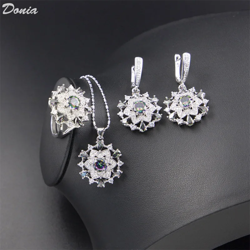 Модные ювелирные украшения Donia набор из колье меди с микро инкрустацией ожерелье