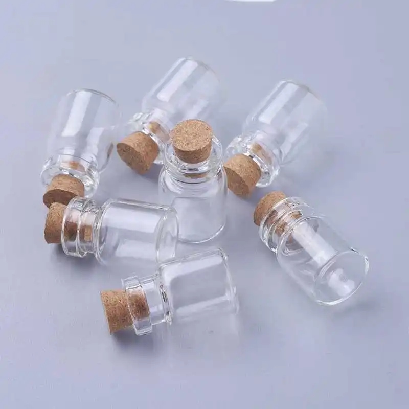 20 шт. прозрачная стеклянная банка бутылки желаний Vials with Cor контейнер для бисера