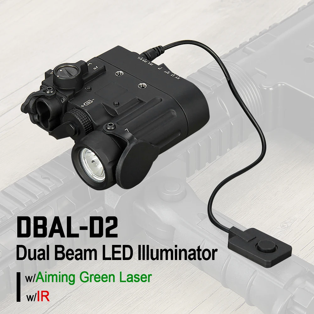 

DBAL-D2 dual beam Led light flashlight with Green Laser IR laser aim of LED illuminator Class 1 for hunting rifle HK15-0074