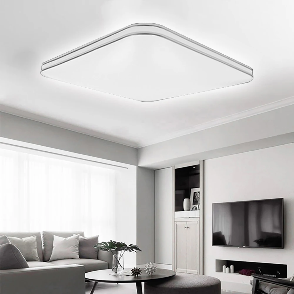 

Square LED Ceiling Lights - Double Silver/Gold Frame 12W 24W Ceiling Lamp for Liveing Room Bedroom Home Kichen Daily Lighting
