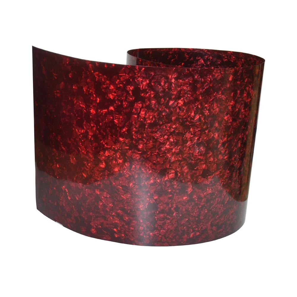 Gauge 0.46mm Celluloid Sheet Drum Wrap Musical Instrument Deco Pearl Red 10x60'' and 16x60'' enlarge
