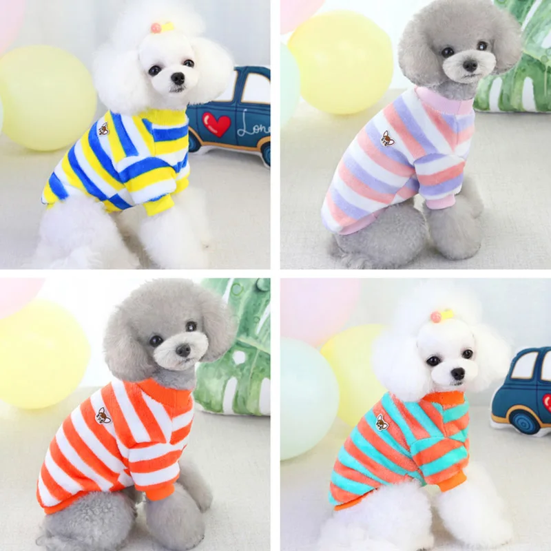 

Soft Flannel Dog Clothes Striped Pet Shirt Clothes For Small Medium Dogs Costume Bulldog Winter Pet Clothes Ropa Perro Chihuahua