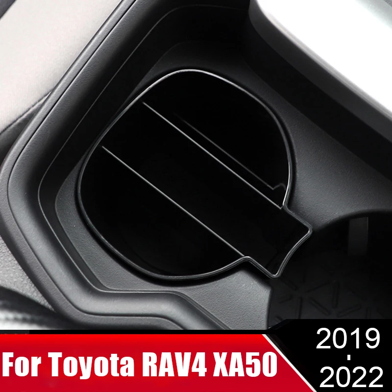 

For Toyota RAV4 2019 2020 2021 2022 XA50 Car Organizer Central Control Armrest Plate Water Cup Separated Card Phone Storage Box