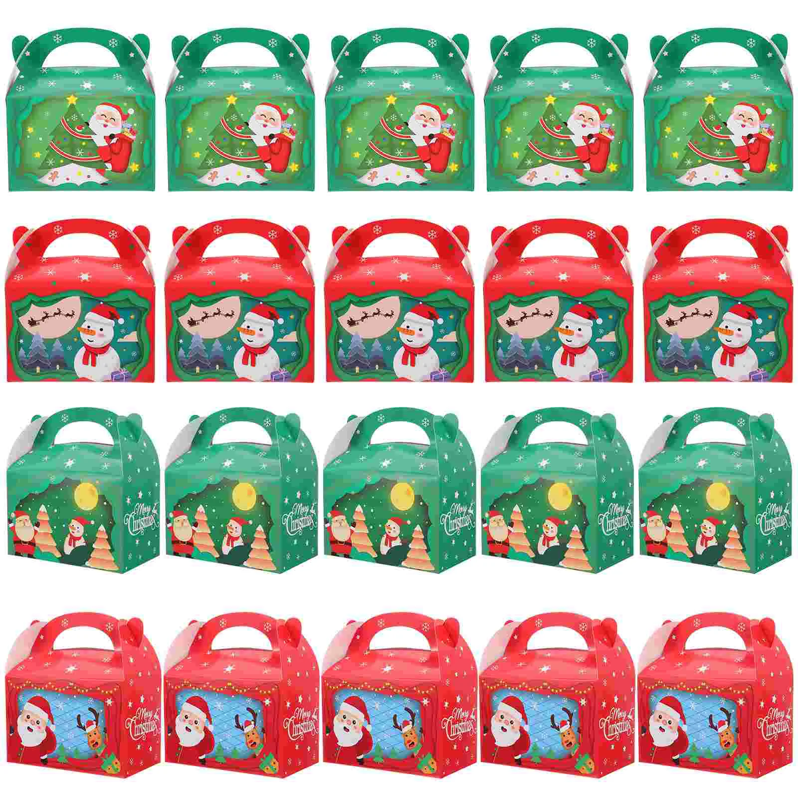 

20Pcs Creative Cartoon Xmas Gift Wrapping Bags Portable Xmas Pattern Candy Bags