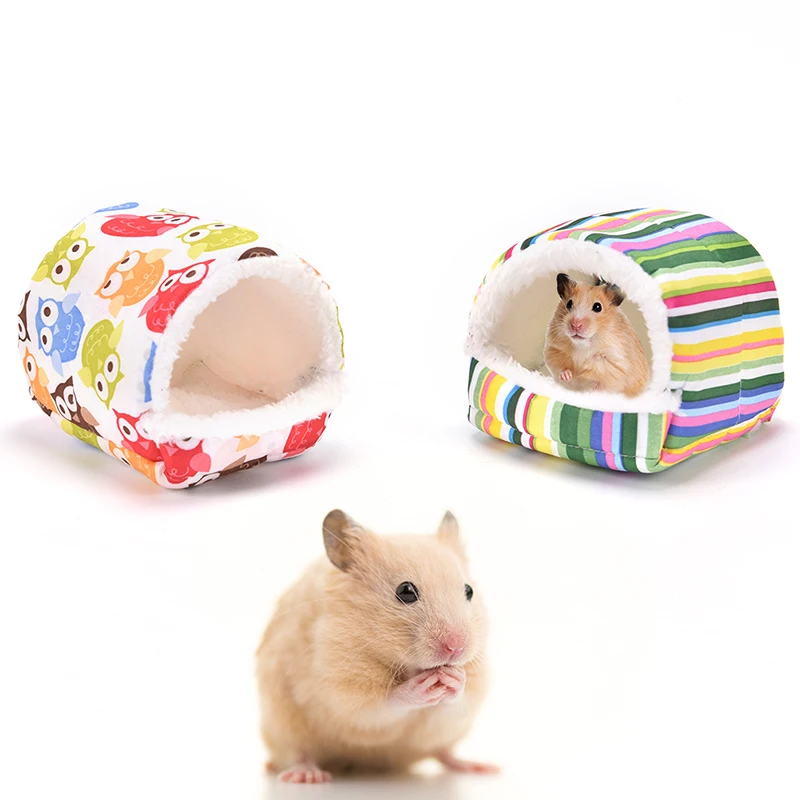 

Plush Soft Guinea Pig House Bed Cage For Hamster Mini Animal Mice Rat Nest Bed Hamster House Small Pet Products