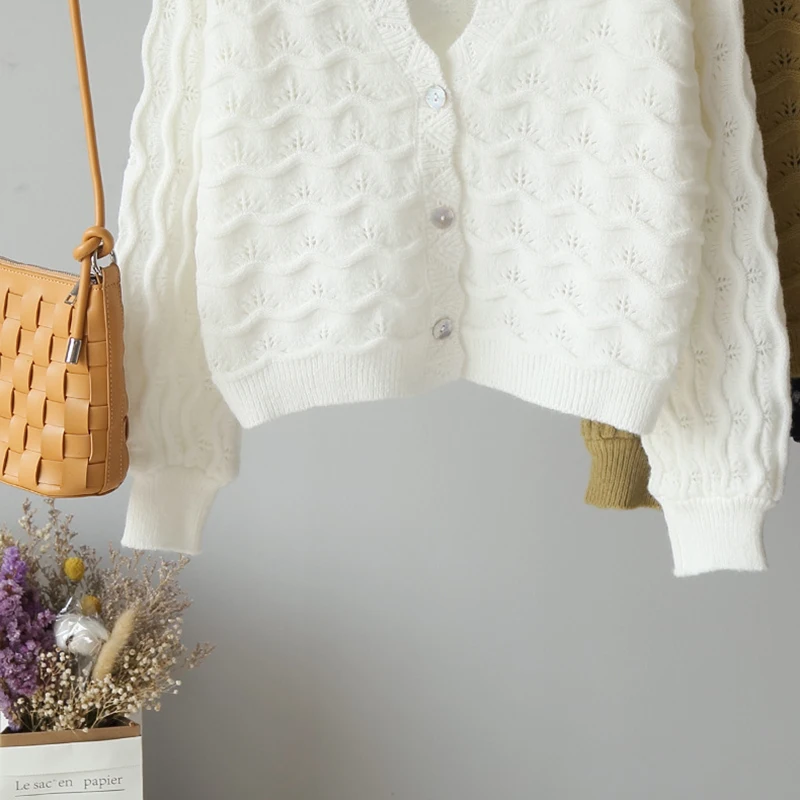 Однотонный Повседневный вязаный кардиган свитер 2020 женская мягкая и возрастная