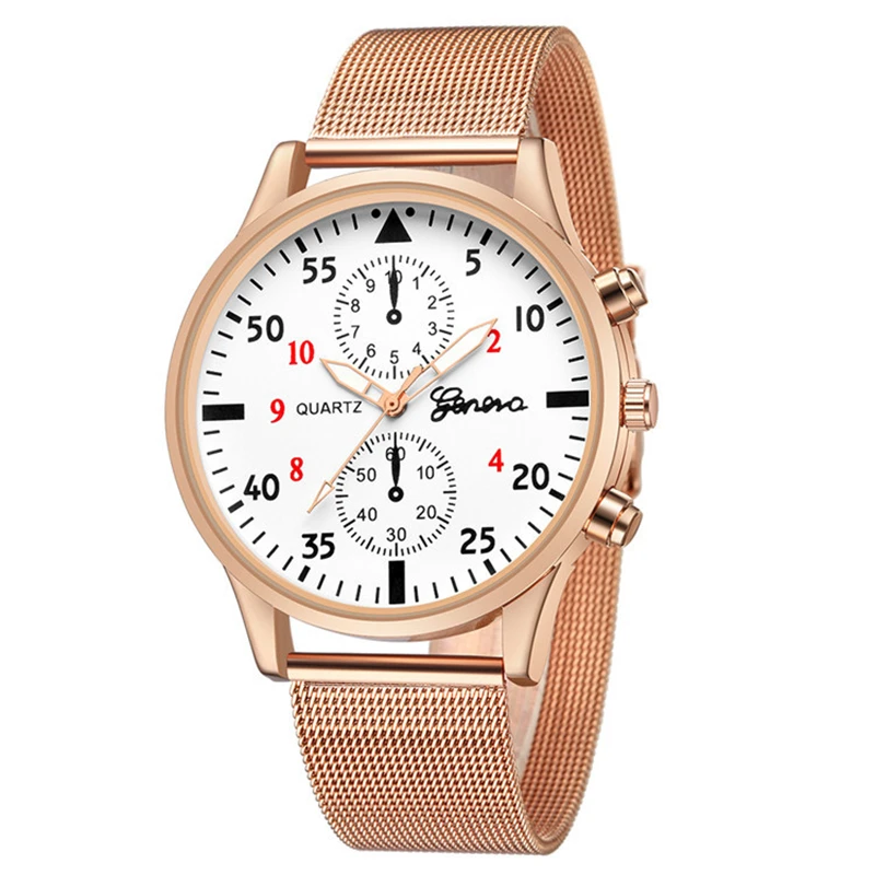 

Nice MenS Watch PopStylish Rose Gold Dial Quartz Clock Alloy Analog Quartz Saats Pop Reloj Hombre