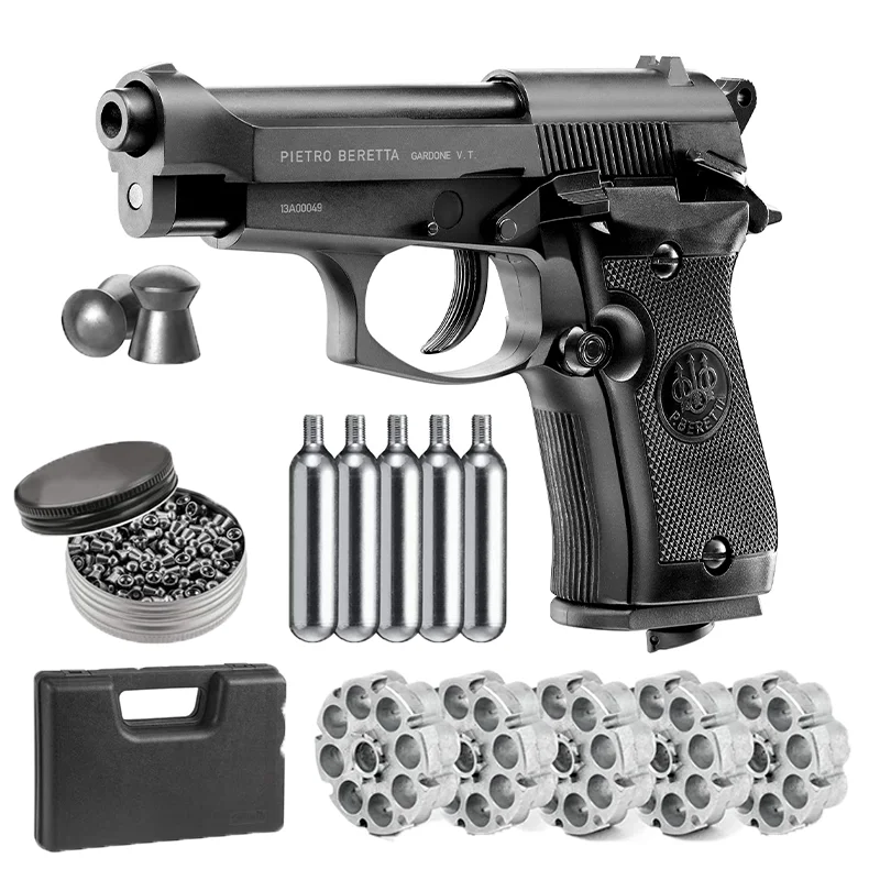 

Beretta M92a1 Pistol Air Gun 5 Pieces, 2 Carbon Dioxide Bullets and A Pack of 500 Carat Lead Bullets Household Metal wall decor
