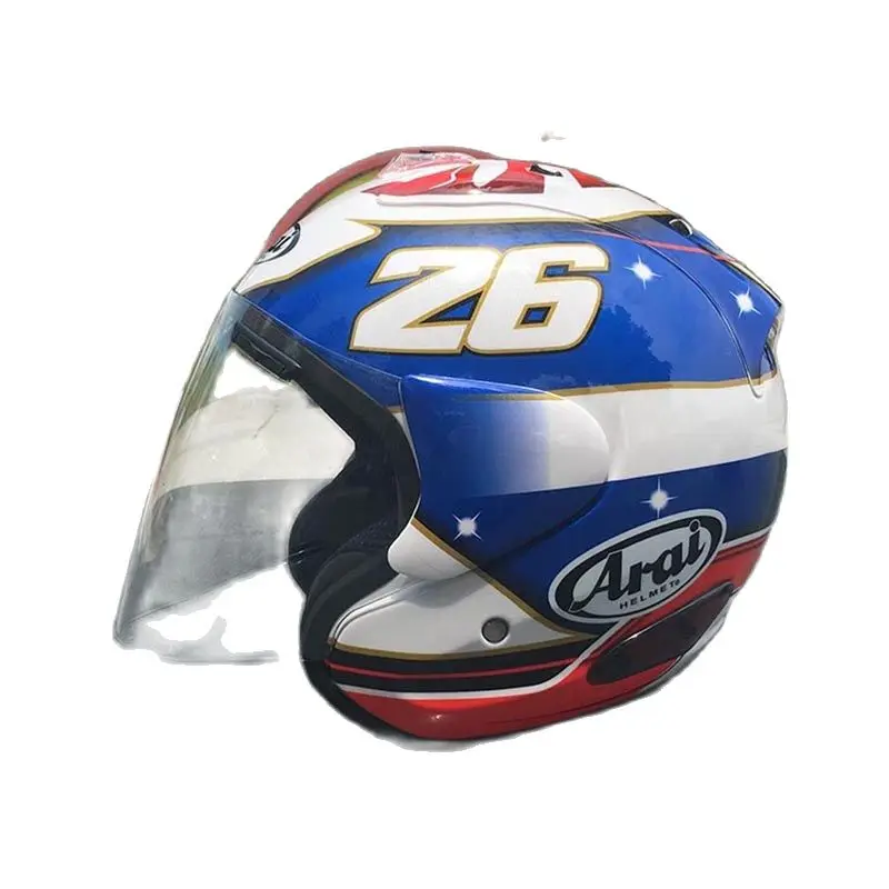 Мотоциклетный шлем винтажный для скутера с открытым лицом мужчин и женщин ретро