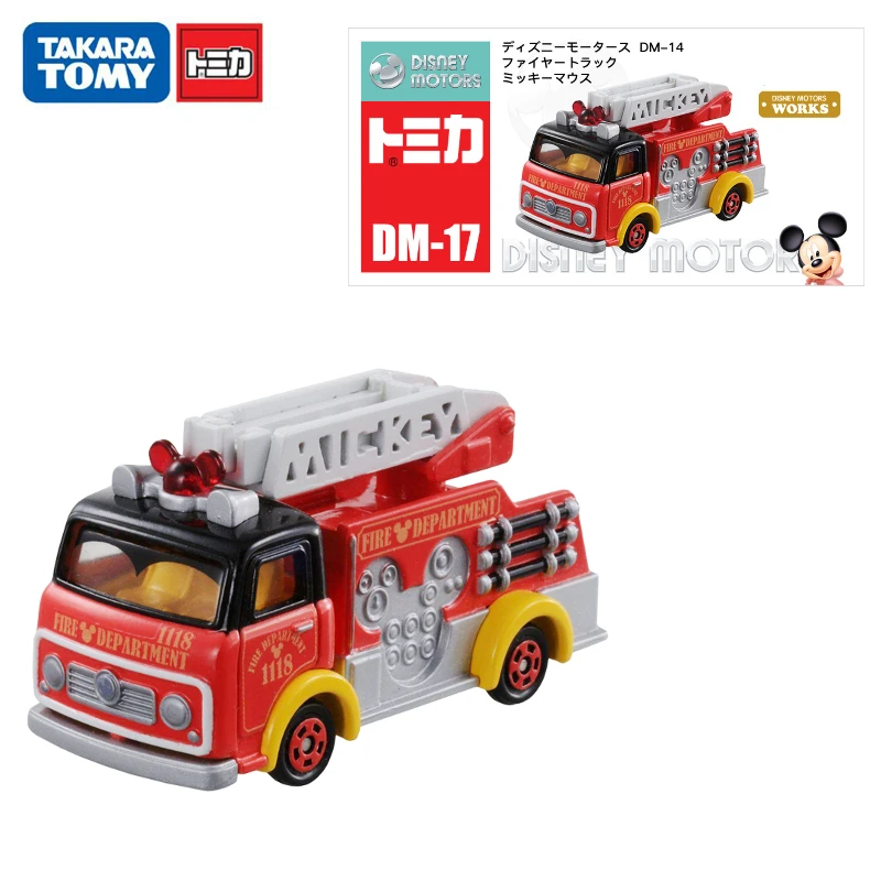 

TAKARA TOMY Tomicn Disney Motors Works Pixar Cars Fire Truck Mickey 1:55 Diecast Metal Alloy Vehicle Model Toys Kid Gift DM-17