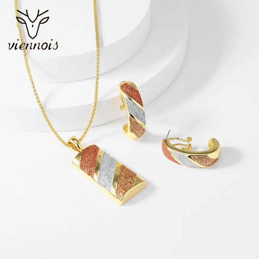 Новинка от Viennois Роскошные Ювелирные наборы для женщин Дубай ожерелье серьги