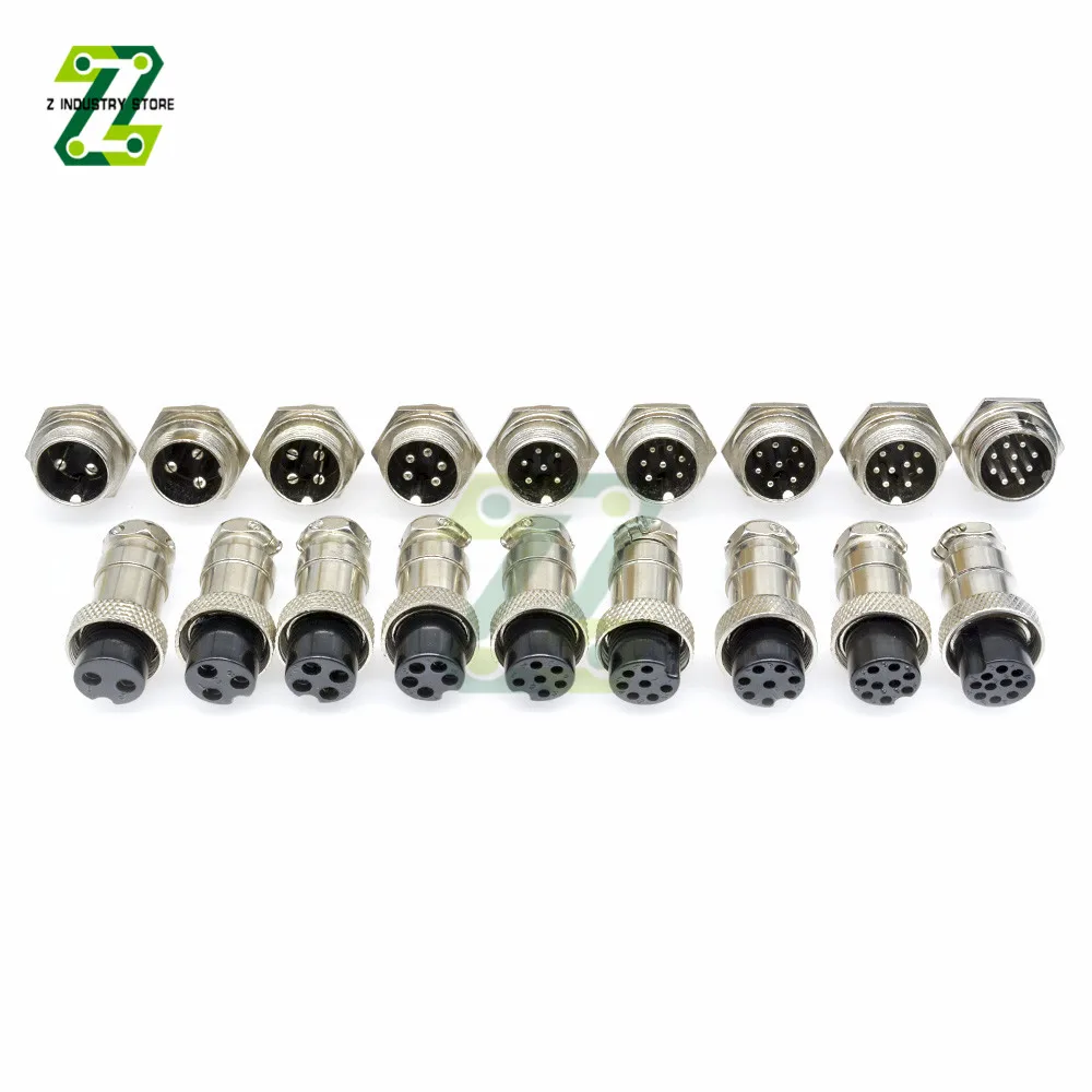 

GX16 2/3/4/5/6/7/8/9 Pin Male & Female 16mm Circular Aviation Socket Plug Wire Panel Connector