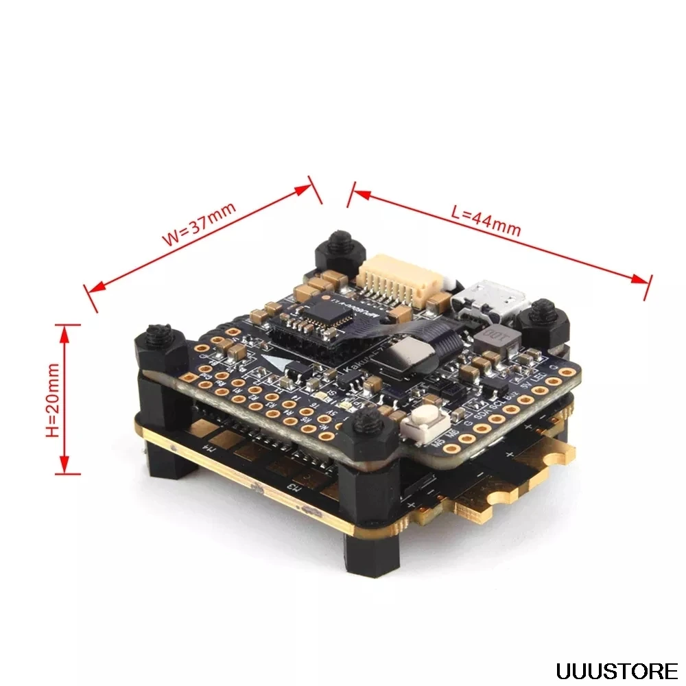 

Holybro Kakute F7 V1.5 Flight Controller +Tekko32 F3 40A 4 In 1 Blheli 32 3-6S Brushless ESC for RC Drone