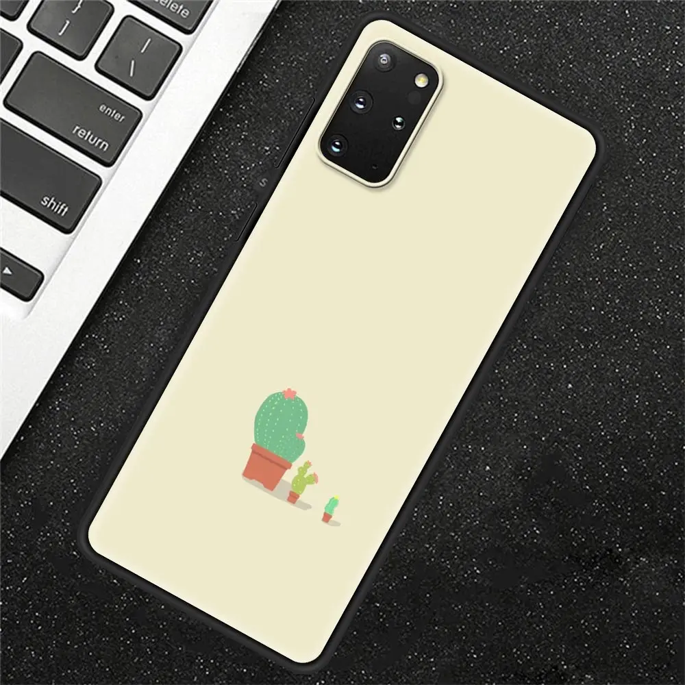 

Cactus Kawaii Case for Samsung Galaxy S20 FE Note 20 Ultra 9 8 10 S10 5G S9 S8 Plus S7 Edge TPU Cover Black Soft Phone Cover
