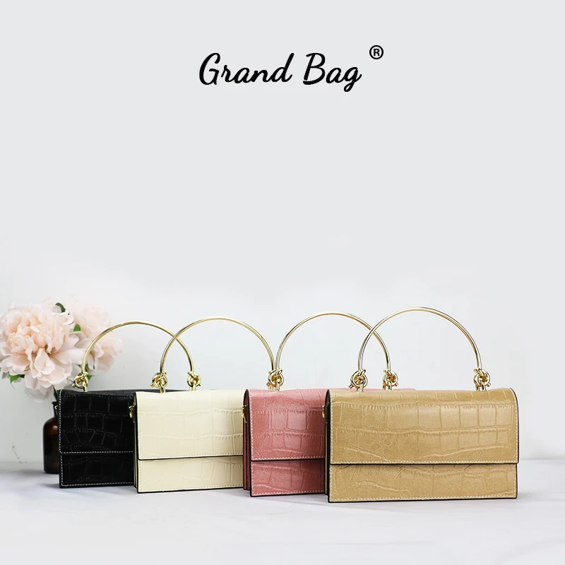 Монограмма новый дизайн тисненая крокодиловая кожа наплечная цепочка кошелек