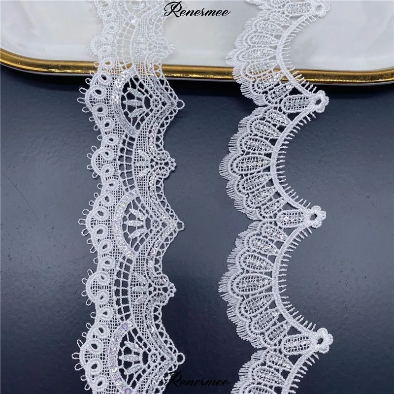 20 ярдов кружевные ресницы с блестками и волнистыми краями | Дом сад