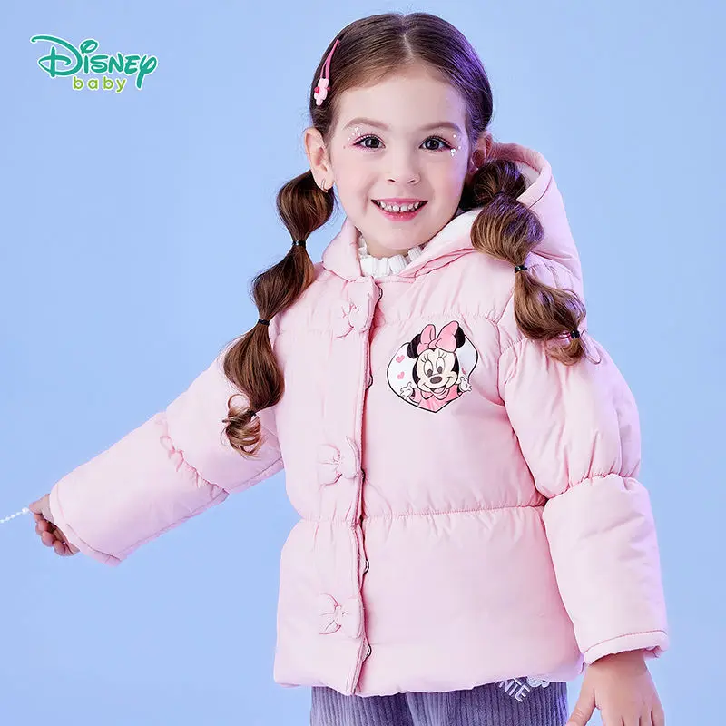 

Disney winter new 2021 cute cartoon Minnie thickened plus velvet padded jacket simple and fresh sweet children's warm jacket