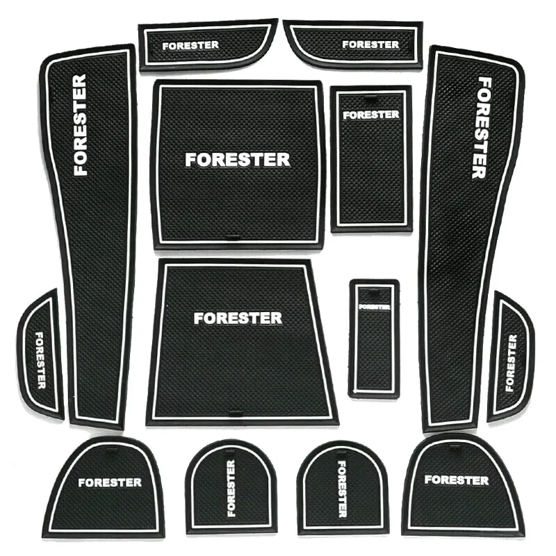 13pcs/set For Subaru Forester 2009 - 2016 Car Accessories 3D Rubber Mat Non-slip Interior Cup Pad Door Groove |