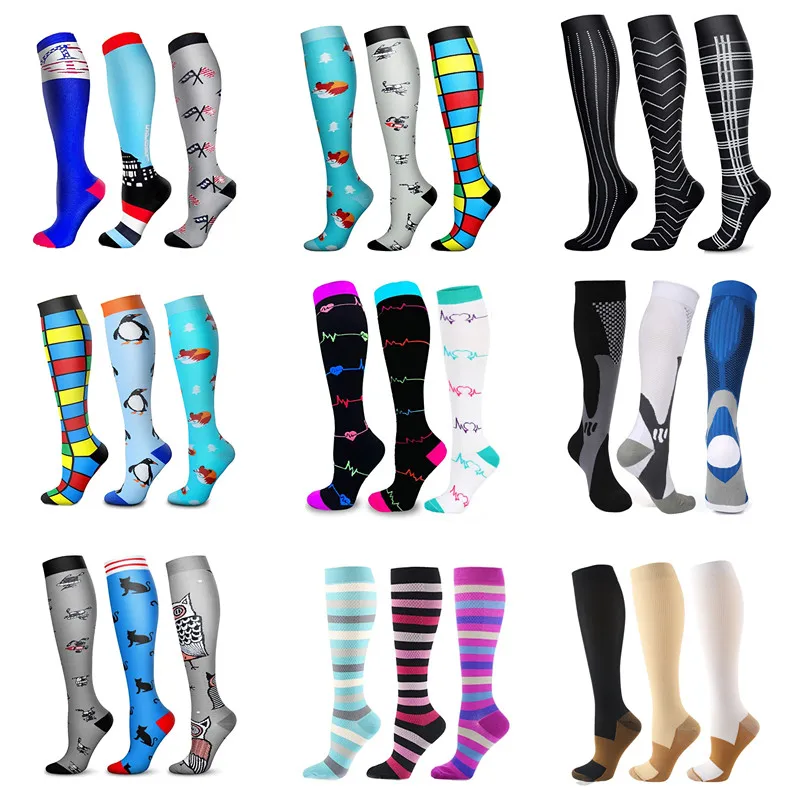 

Multi Pairs Compression Stockings Wholesales Cycling Socks Fit For Nursing Edema, Diabetes, Varicose Veins, Running Sports Socks