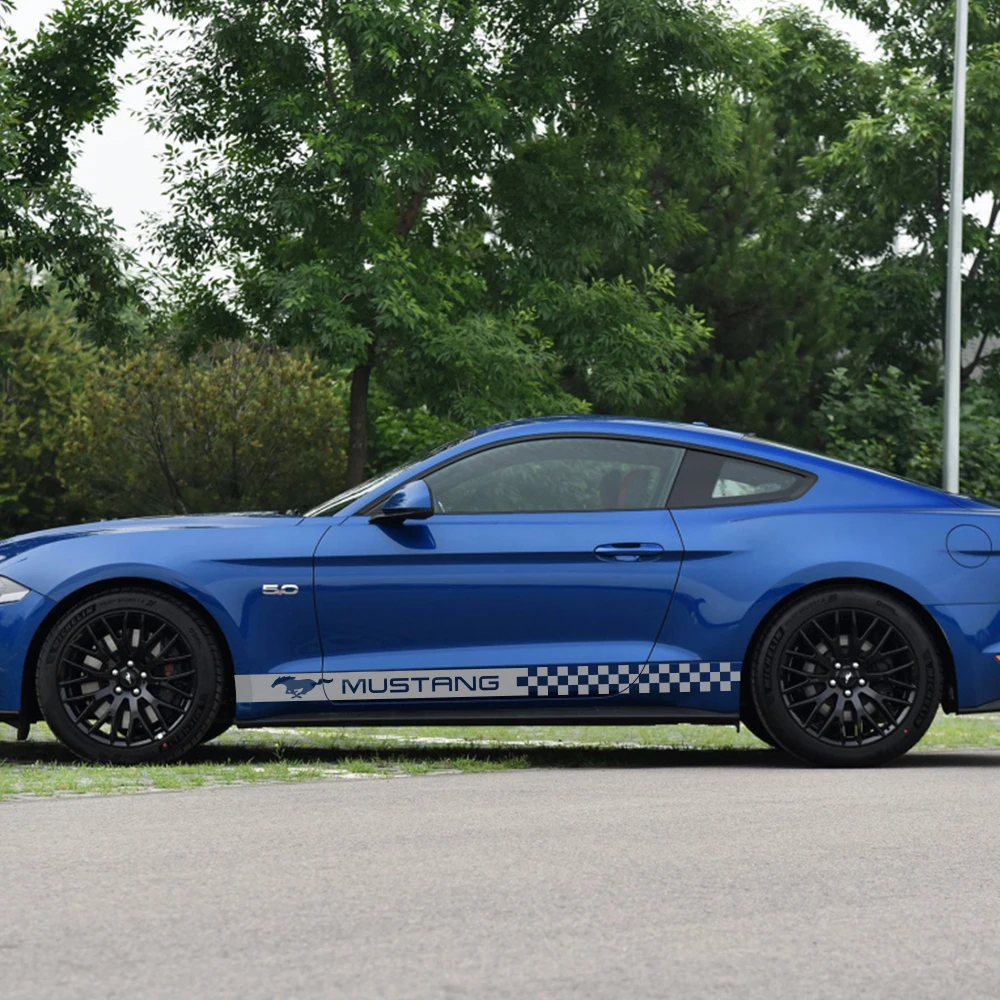 2 шт. боковые полосы автомобильные наклейки Автомобильная виниловая пленка наклейка Спортивная графика для Ford Mustang автостайлинг автомобильные принадлежности для тюнинга