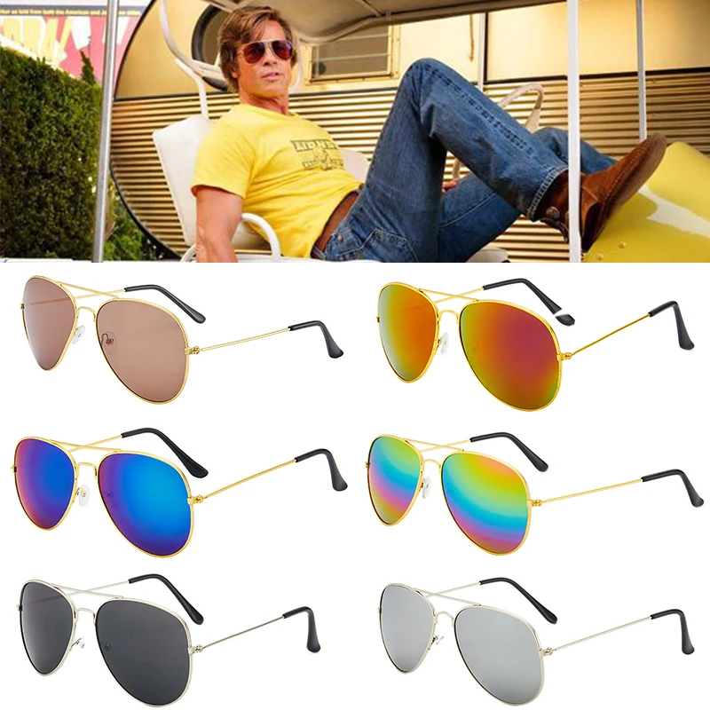 

Once Upon A Time In Hollywood Cliff Booth&Rick Dalton Glasses Cosplay Props Sunglasses Women Men Metal+PC Glasses Props