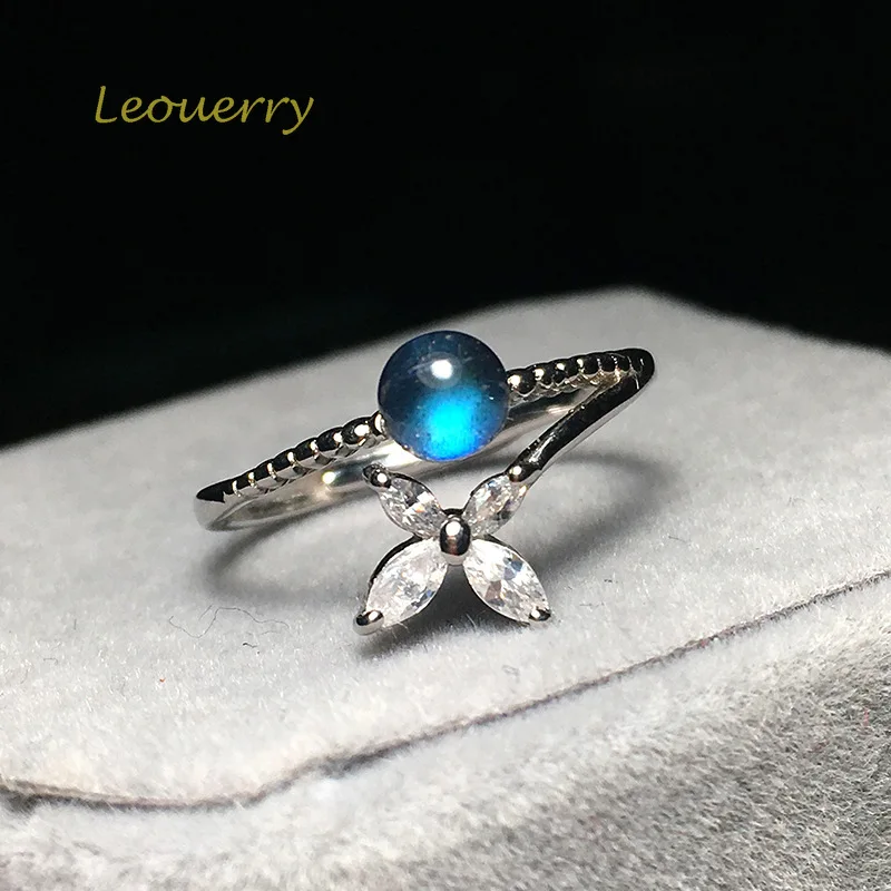 Женское кольцо с бабочкой Leouerry открытые Свадебные Кольца из стерлингового