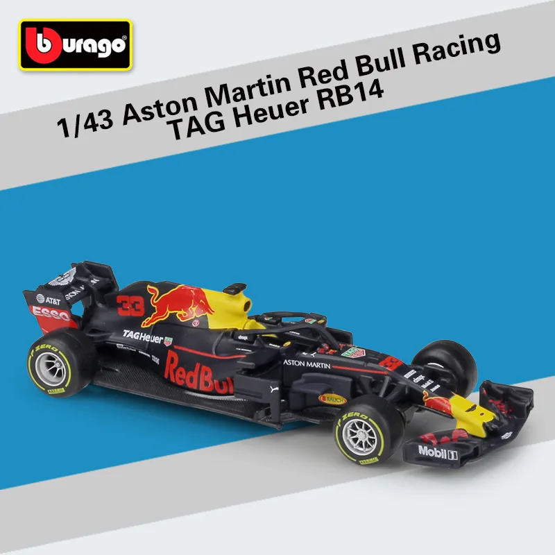 RB14 NO.33 Bburago 1:43 Масштаб F1 RedBull Infiniti Racing RB9 RB14 W07 SF16H SF71H литая под давлением металлическая модель автомобиля для коллекции подарок другу - Color: RB14 NO.33