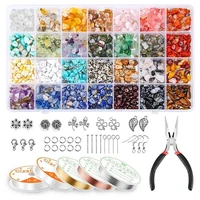 hobbyworker hot selling 28 grid with natural gemstone irregular loose beads for diy jewelry accessories set j0007