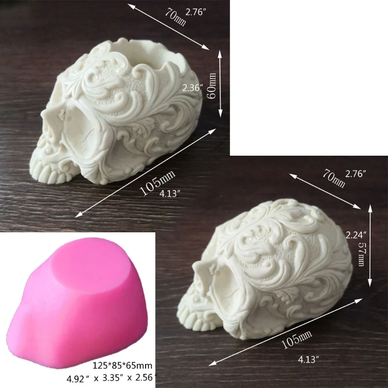 

Skull Head Candle Epoxy Resin Mold Aromatherapy Plaster Casting Silicone Mould DIY Crafts Jewelry Decorations Mold