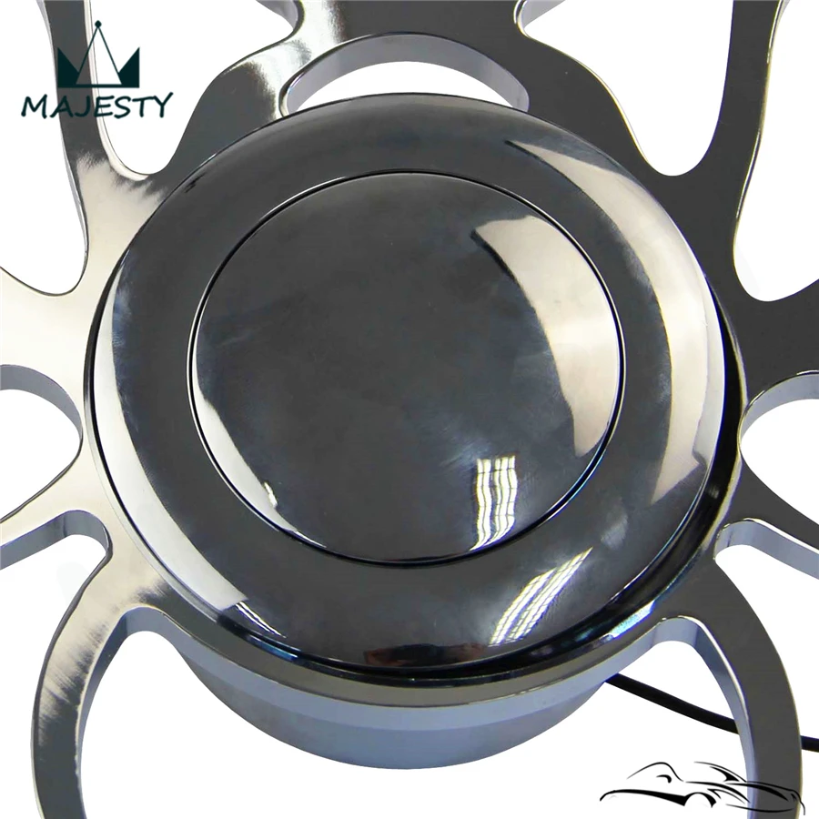 14 &quot9-болтовое хромированное алюминиевое половинчатое рулевое колесо + Звуковая