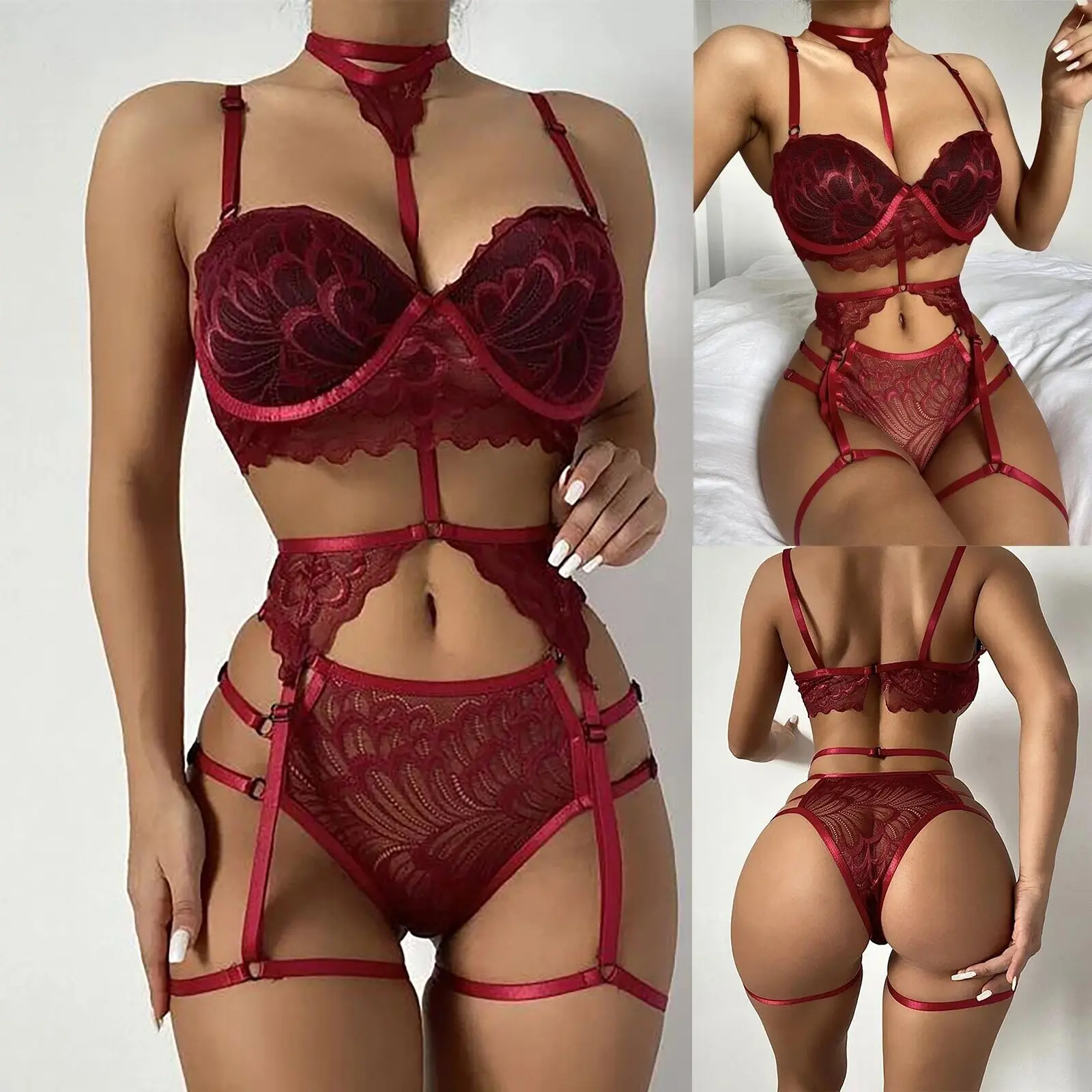 

Sexy Lingerie Hot Women Lace Bra Set Underwear Women Sexy Panty Bandage Set Erotic Lingerie Dress Bra Briefs Set Exotic Apparel