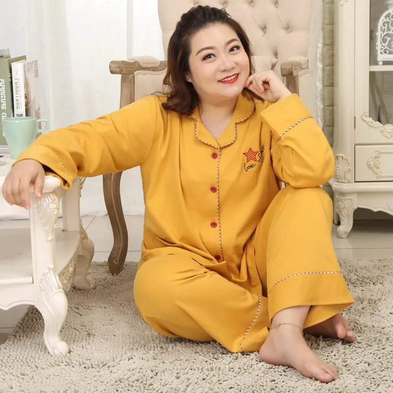 Новинка одежда свежие пижамные комплекты из 2 предметов для полных Милая женская