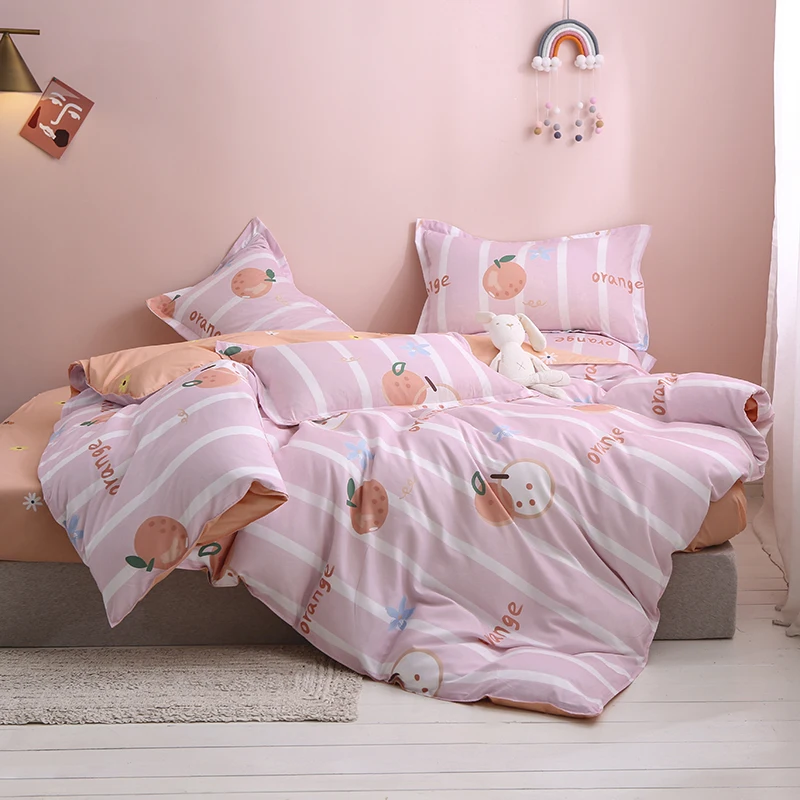 Комплект постельного белья в розовую и белую полоску пододеяльник 220x240 с