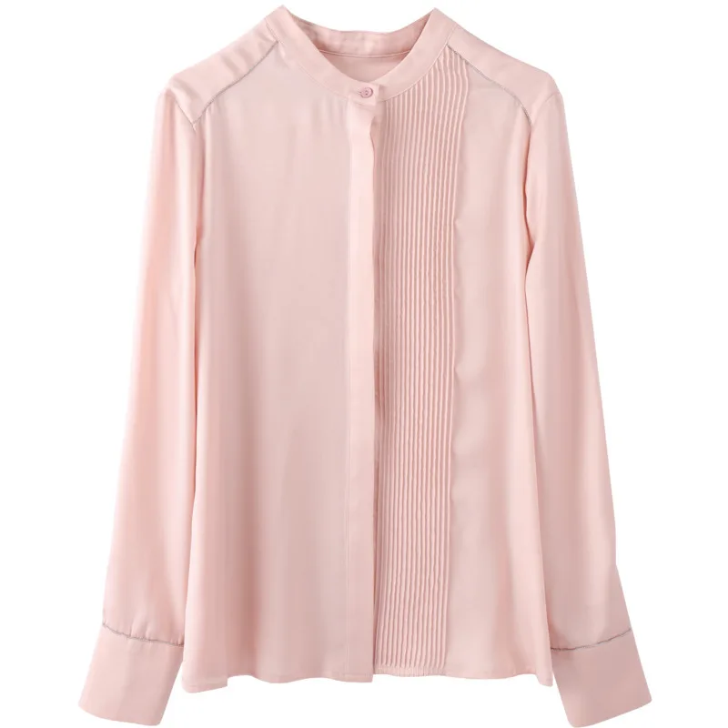 

Spring new temperament female organ fold collar women long sleeve shirt