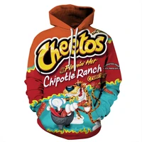 hot cheetos snacks digital printing fleece hooded fleece womens leisure fashion coat lovers baseball uniform