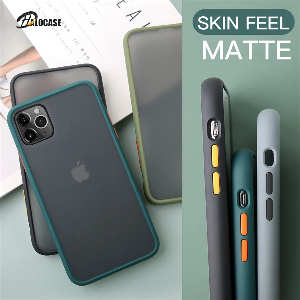 

Shockproof Hybrid Cover For iPhone 11 12 Pro Max Clear Matte Soft Case For iPhone X XS Max XR 10 8 7 6S Plus SE 2020 Carcasa