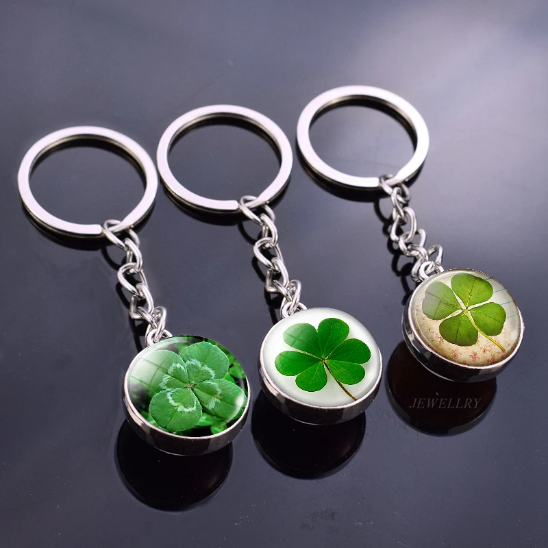 Shamrock Lucky Clover хрустальный шар брелок четырехлистный клевер стеклянный кабошон для
