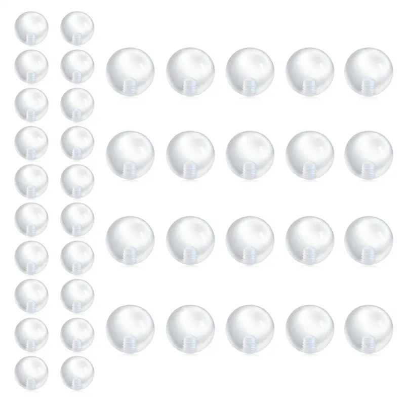 

Clear Acrylic Replacement Balls Body Jewelry Piercing Barbell Parts 14G 5mm 8mm Clear Balls for Women Men