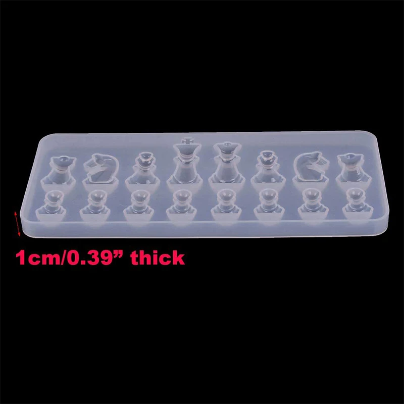 

4Pcs Chess Resin Mold 3D Chess Piece Silicone Mold Set for Resin Casting - Perfect for Polymer Clay, Crafting