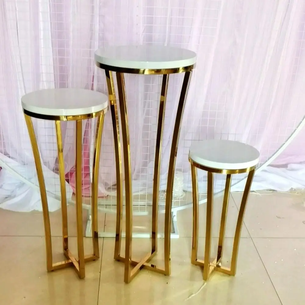 Лучший романтический набор из 3 шт./Золотистая и белая подставка для торта