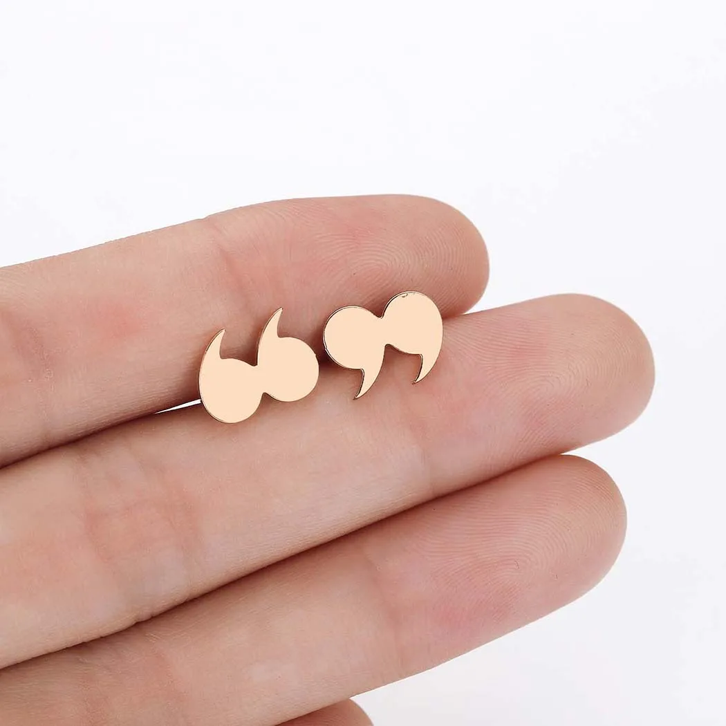 Серьги-гвоздики неправильной формы с символом | Украшения и аксессуары