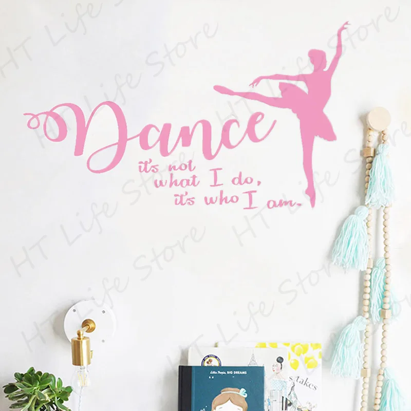 

Dance Wall Art Decals for Girls Room Ballet Ballerina Silhouette Wall Stickers Beauty Home Decor Quotes Poster Mural CC57