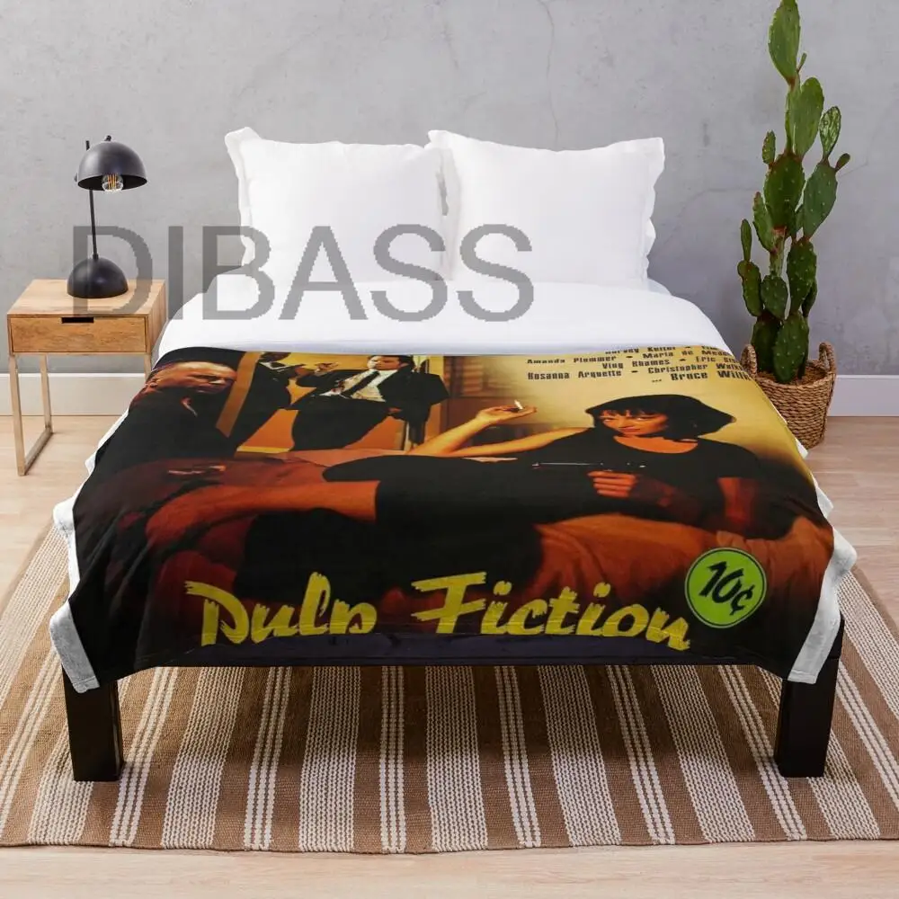 

Pulp Fiction retro poster Blankets Super Soft Throw Blanket, Lightweight Plush Bed Flannel Blanket, Suitable for Adults and Chil