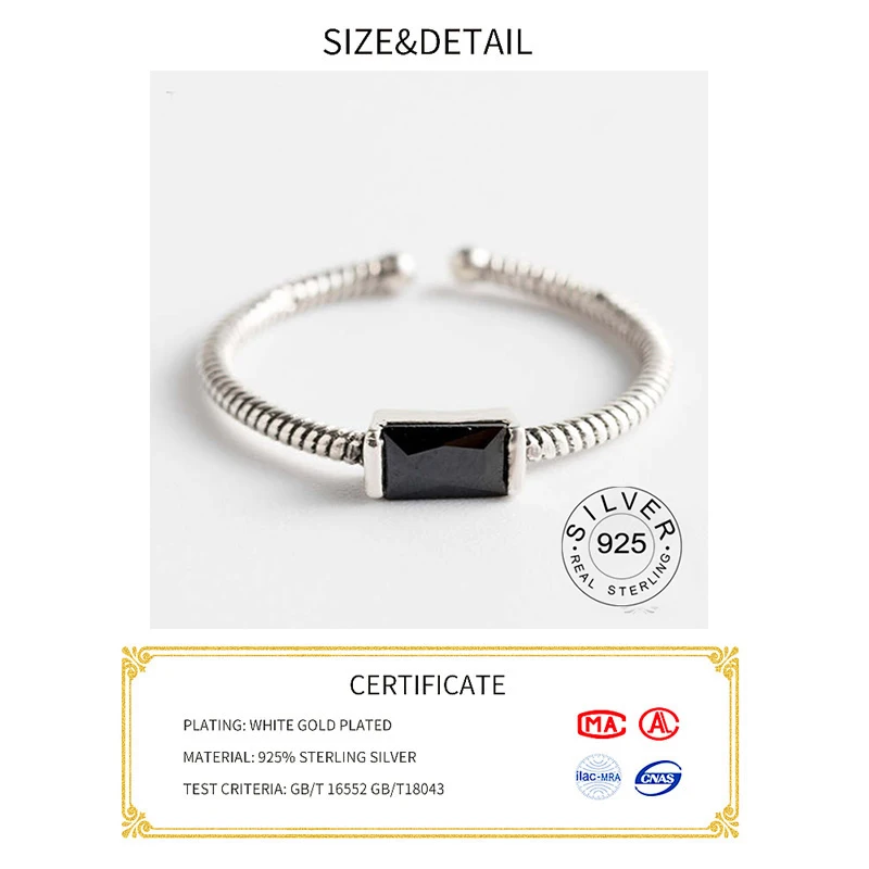 Новый Серебряный 925 ювелирные изделия Открытые Кольца для Для женщин
