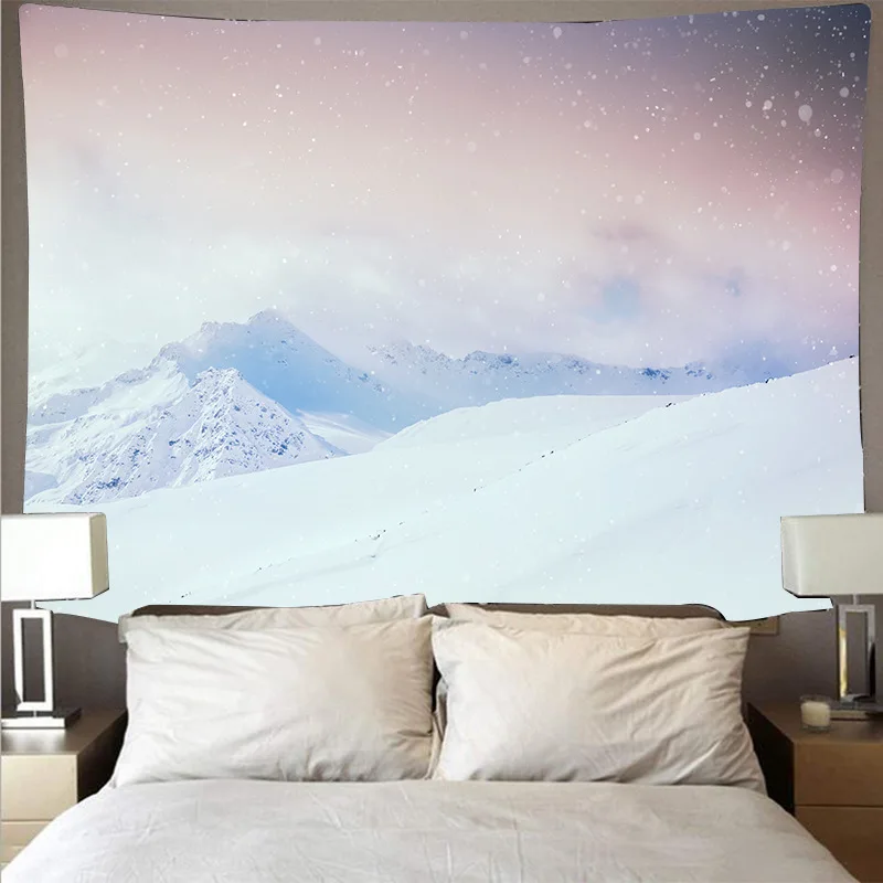 

snow mountain tapestry wall fabric dorm decor wall carpet nature scenery wall blanket home decor modern